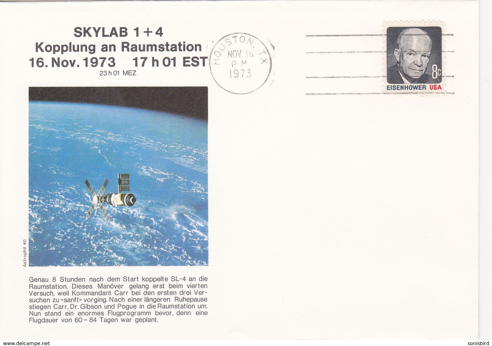 SKYLAB 1 + 4, Kopplung An Raumstation, 16. Nov. 1973 - Amérique Du Nord