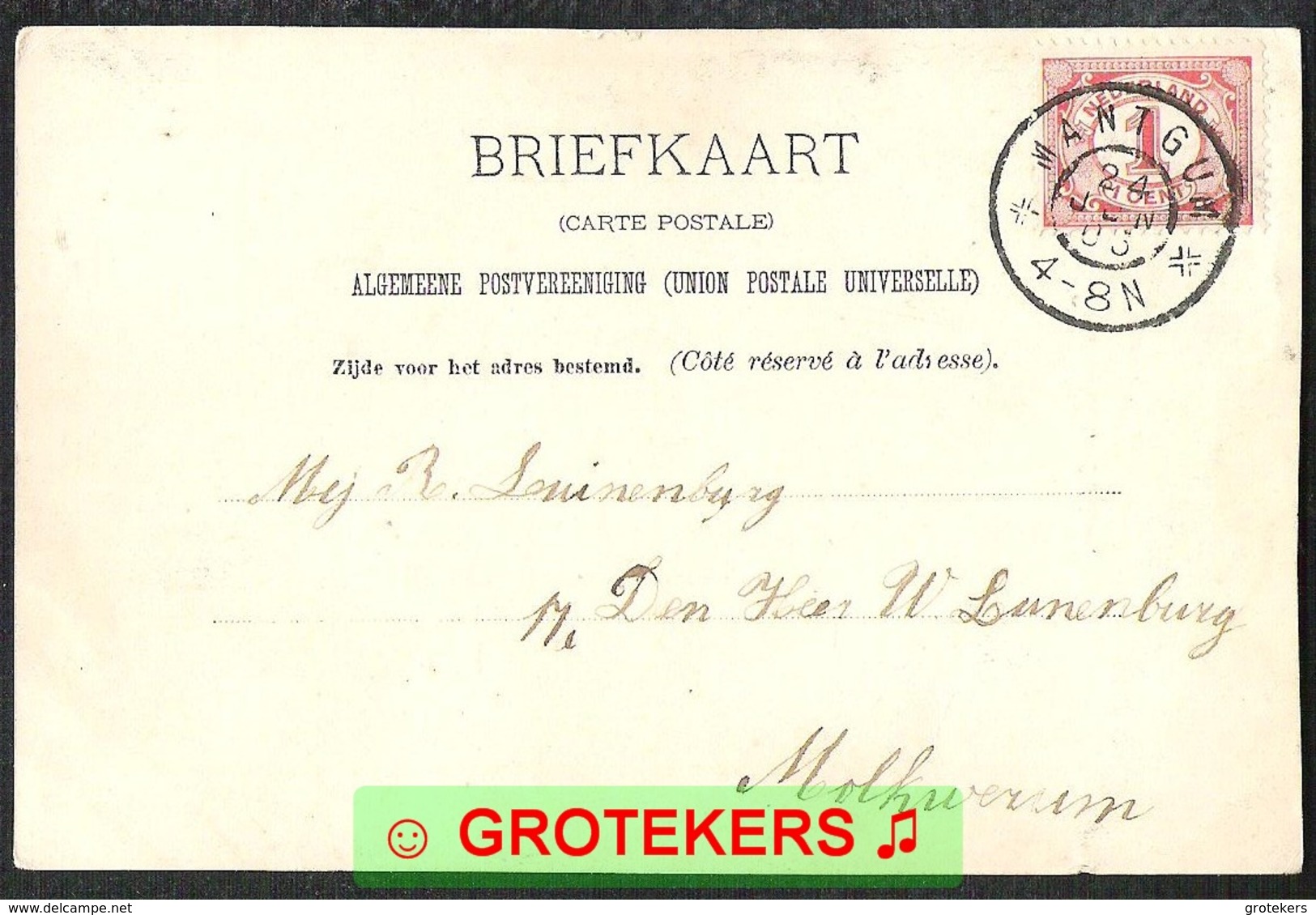 LEEUWARDEN Oldehove Met Grote Schare Publiek 1903 Grootrondstempel MANTGUM - Leeuwarden