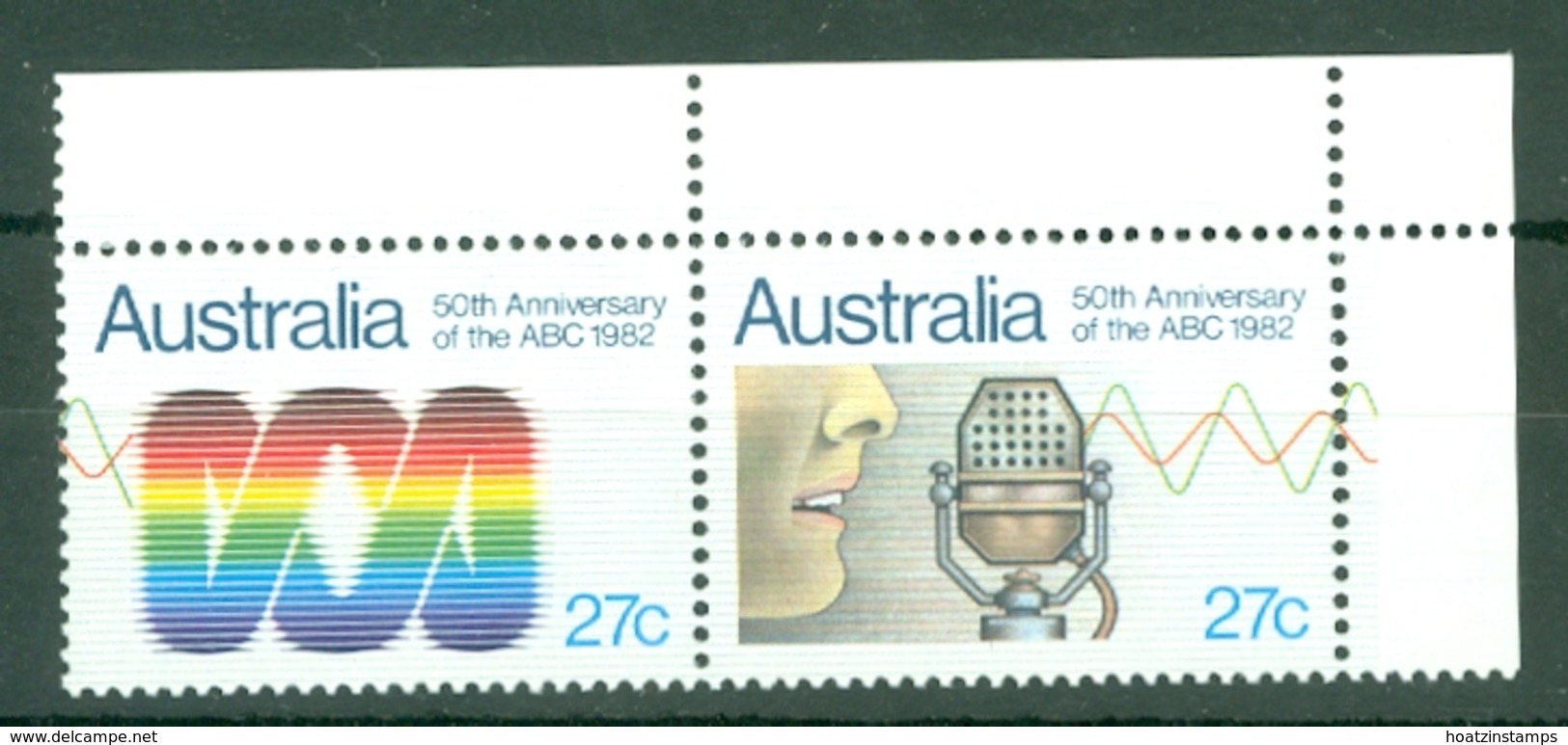 Australia: 1982   50th Anniv Of Australian Broadcasting Commission     MNH Corner Pair - Mint Stamps