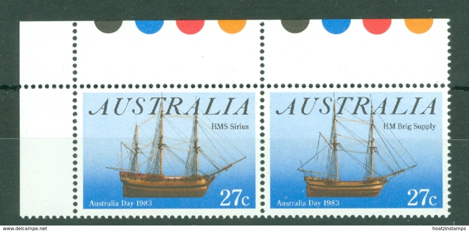 Australia: 1983   Australia Day - H.M.S. Sirius     MNH Pair - Mint Stamps