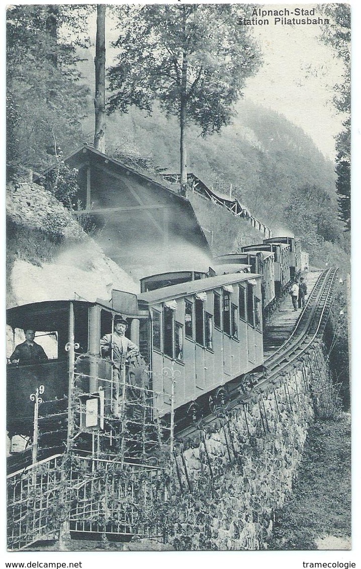 Pilatusbahn Crémaillière Zahnradbahn Cog Railway Bergbahn Tram Train Dampf Eisenbahn Train 1922 - Altri & Non Classificati