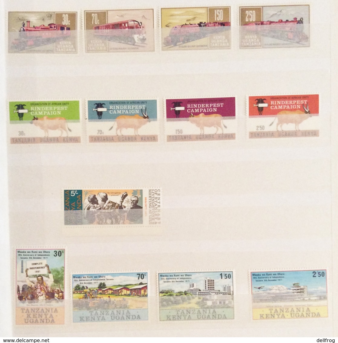 Kenya Uganda Tanzania 1971-sg 292-306  4 Sets MNH Inc Railways, OAU Congress, Centenary 10th Independence - Kenya, Uganda & Tanzania