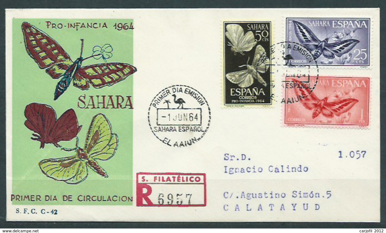 Sahara Sobres 1� D�a 1964 Edifil 225/7 - Sahara Español