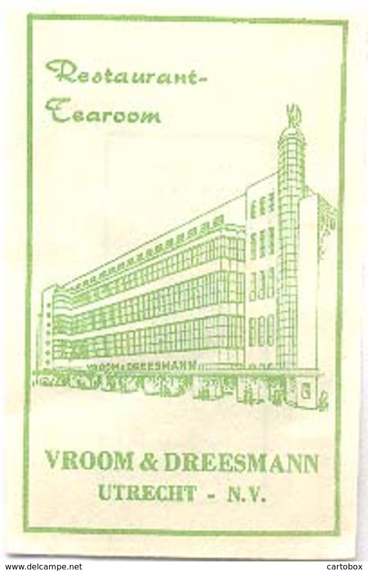 Utrecht, Restaurant Tearoom  " Vroom En Dreesmann"  (suikerzakje) - Suiker