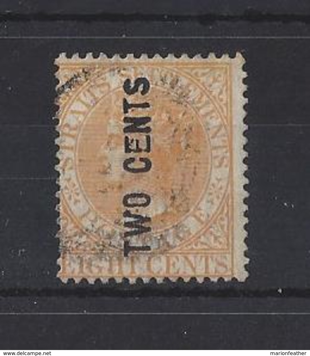 MALAYA..." STRAITS SETTLEMENTS."...QUEEN VICTORIA...(1837-01)...2c ON 8c......SG55......(CAT £130.)...VFU.. - Straits Settlements