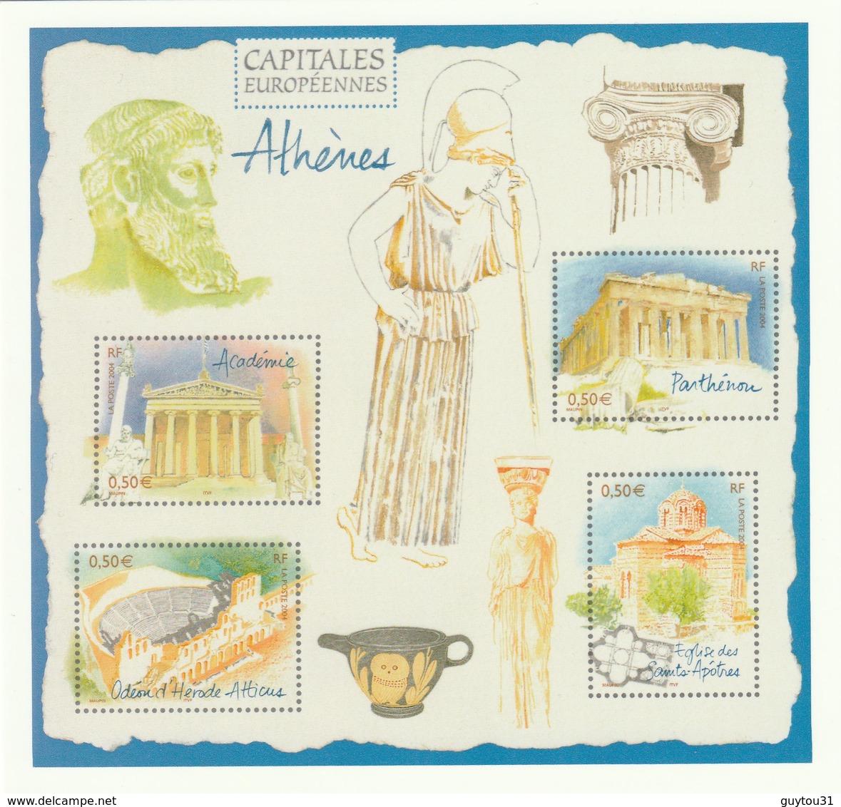 Phil@poste 2019 : Carte Pré-timbrée : Capitale Européenne Athènes - Andere & Zonder Classificatie
