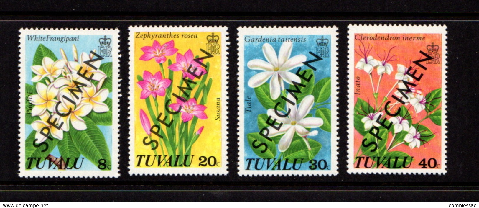 TUVALU    1978    Flowers    Overprinted  SPECIMEN    Set  Of  4     MNH - Tuvalu