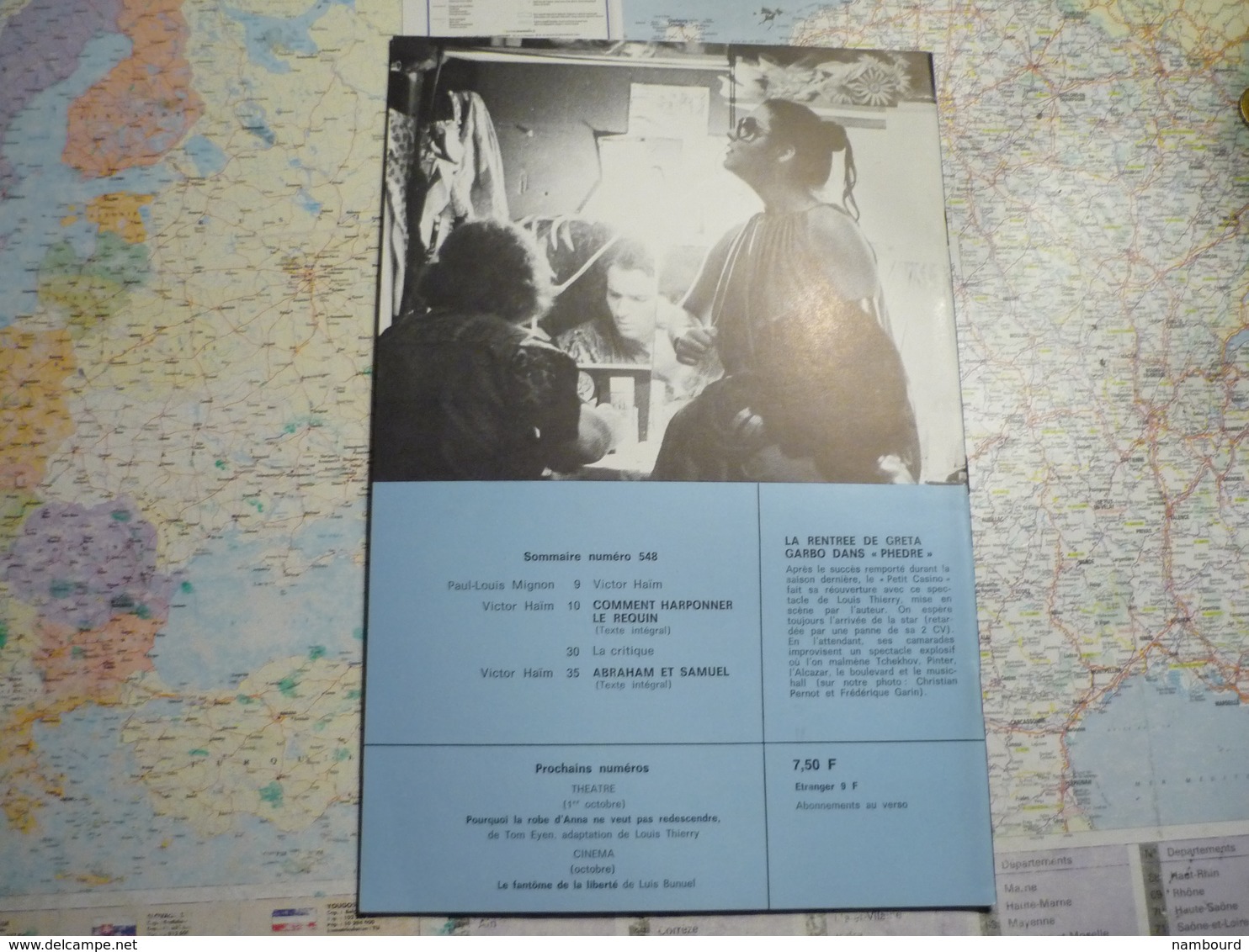 L'avant-scène Théâtre lot de 63 numéros consécutifs du N°501 (1-er Septembre 1972) au N°563 (1-er Mai 1975)