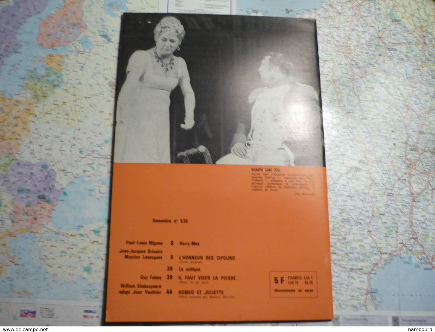 L'avant-scène Théâtre lot de 63 numéros consécutifs du N°501 (1-er Septembre 1972) au N°563 (1-er Mai 1975)