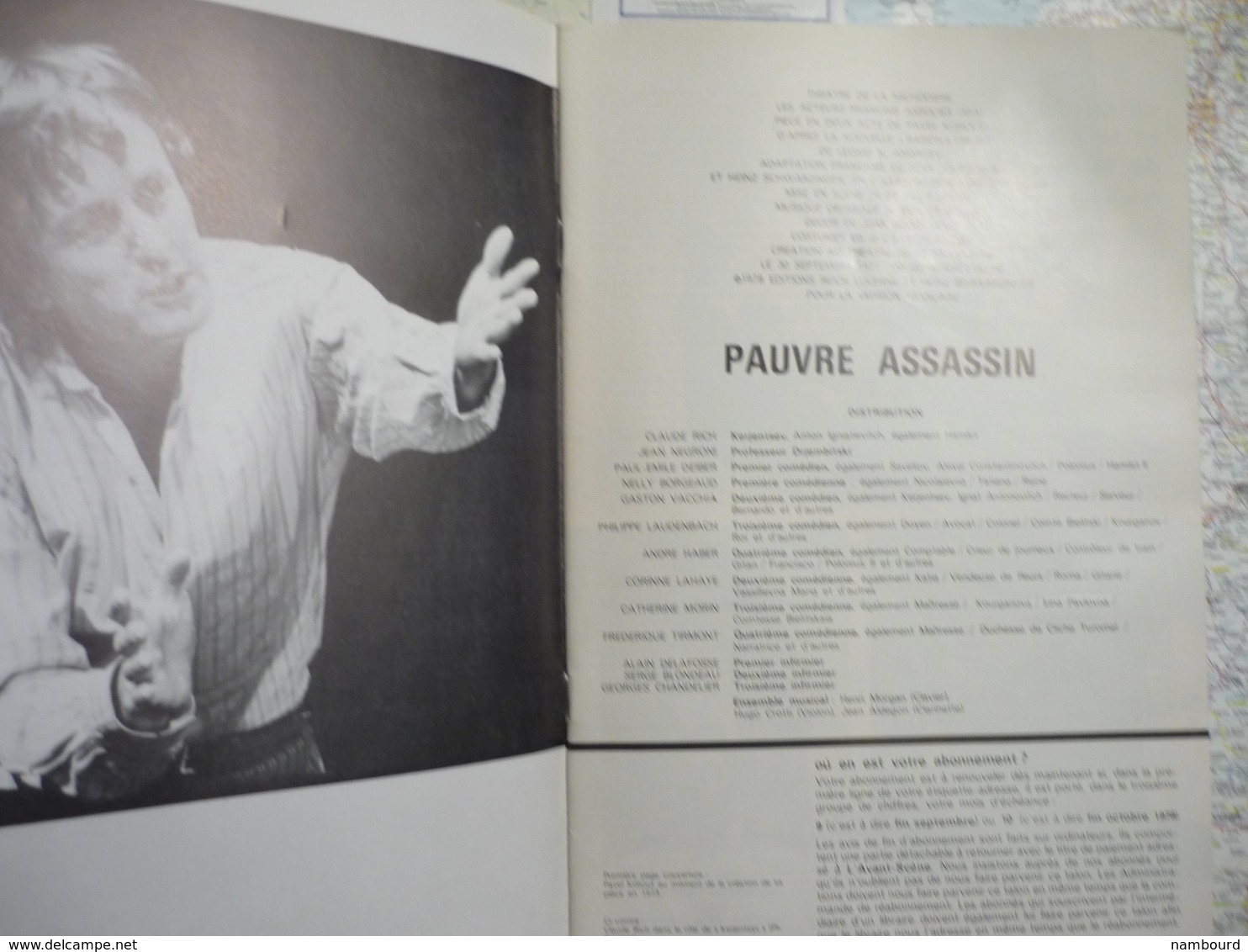 L'avant-scène Théâtre  N°634 (15 Septembre 1978) Pauvre Assassin  / Le Nouveau Né - Autres & Non Classés