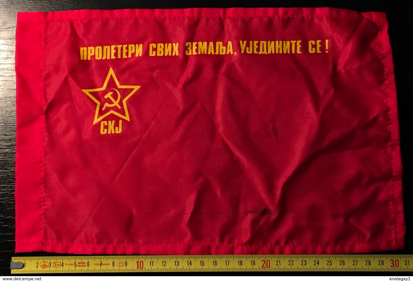 Flag SKJ UCY Union Of Communists Of Yugoslavia 'proleters Of All Countries Unite' - Drapeaux