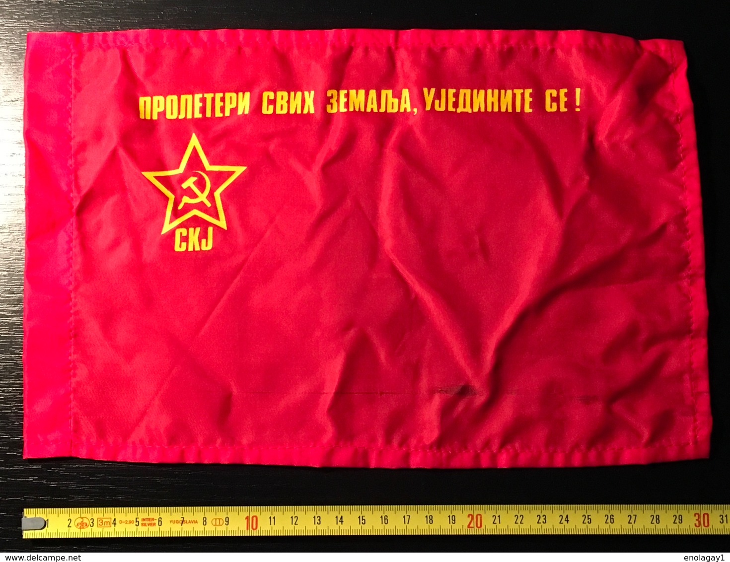 Flag SKJ UCY Union Of Communists Of Yugoslavia 'proleters Of All Countries Unite' - Flaggen