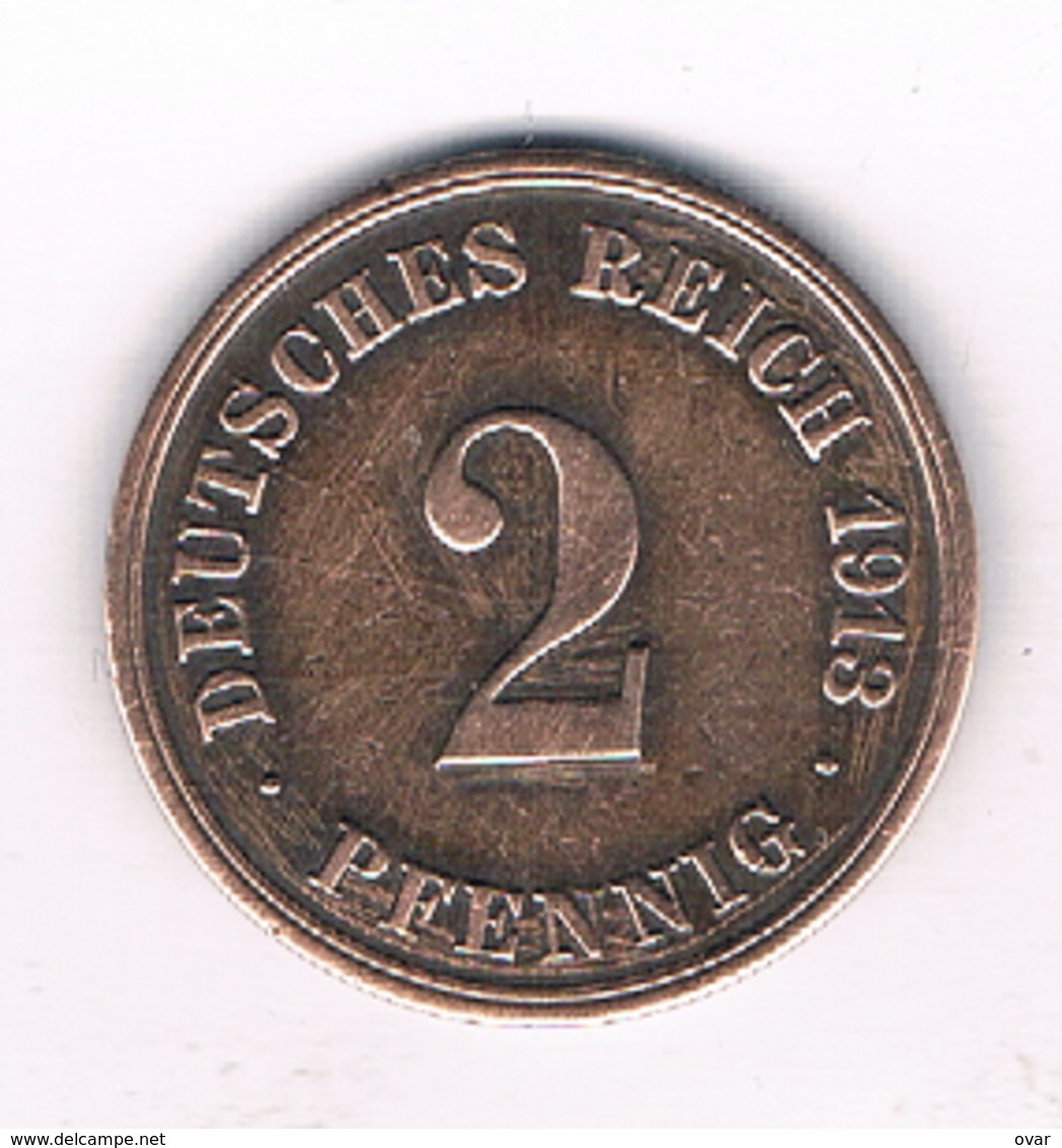 2 PFENNIG 1913  J    DUITSLAND /9212/ - 2 Pfennig