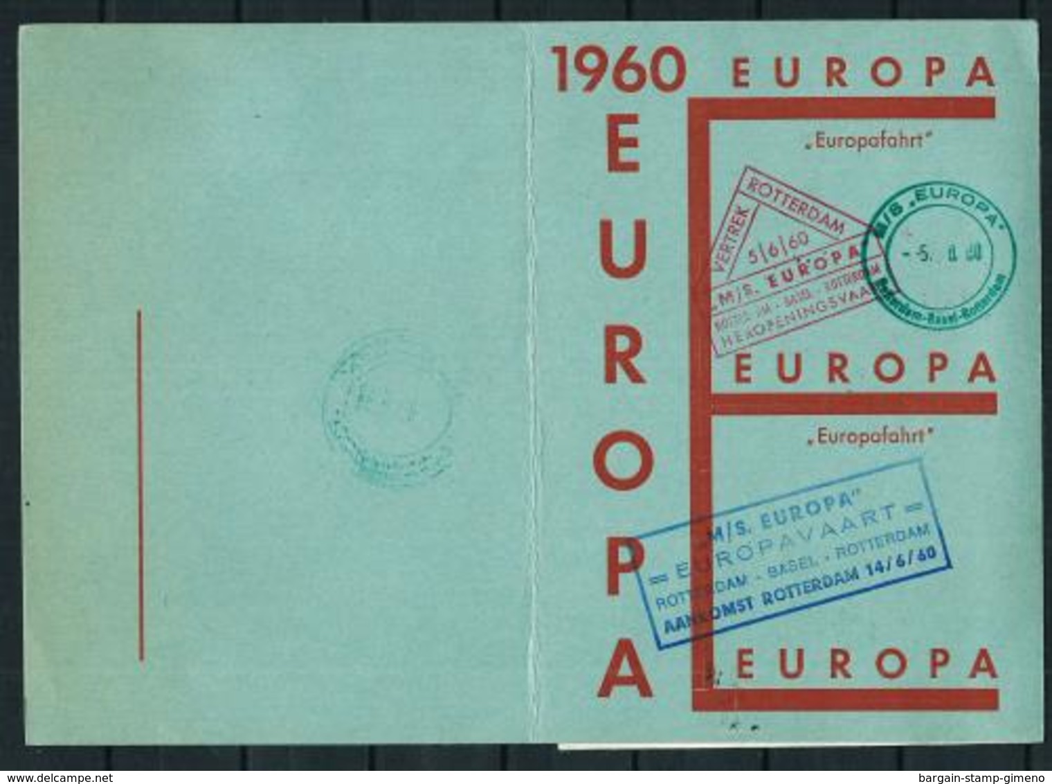 Pro-Europa - Carné-EUROPAVAART Año 1960 - European Ideas