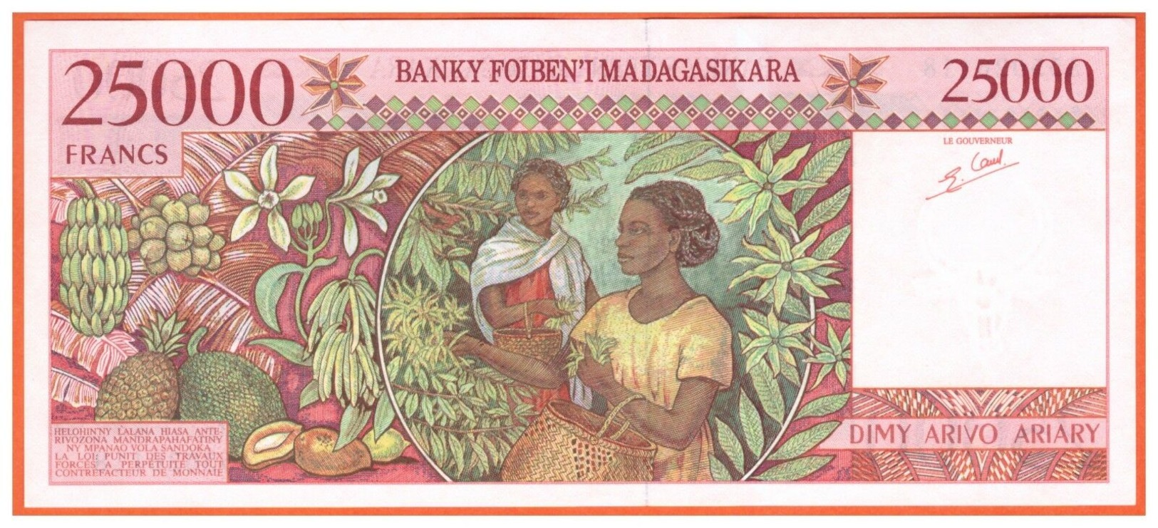 MADAGASCAR - 25000 FRANCS - 1998 - P-82 - UNC - Madagascar