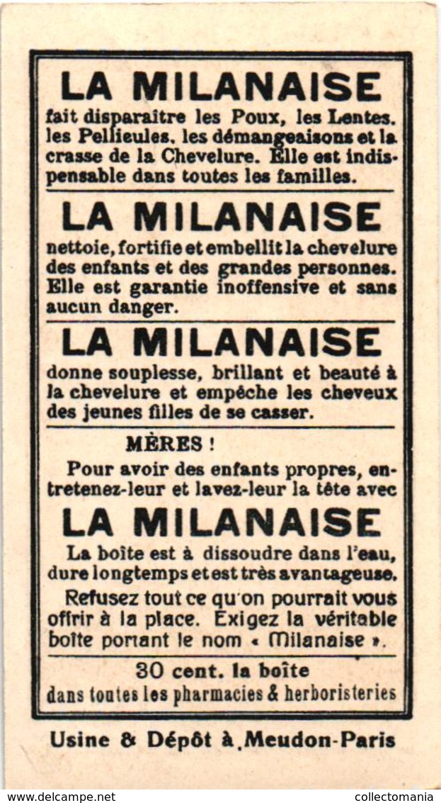 7 Cards La Milanaise  Contre les Poux Lentes  Chevelure  anti lice luizen RECLAME advertising Illustr.Noval