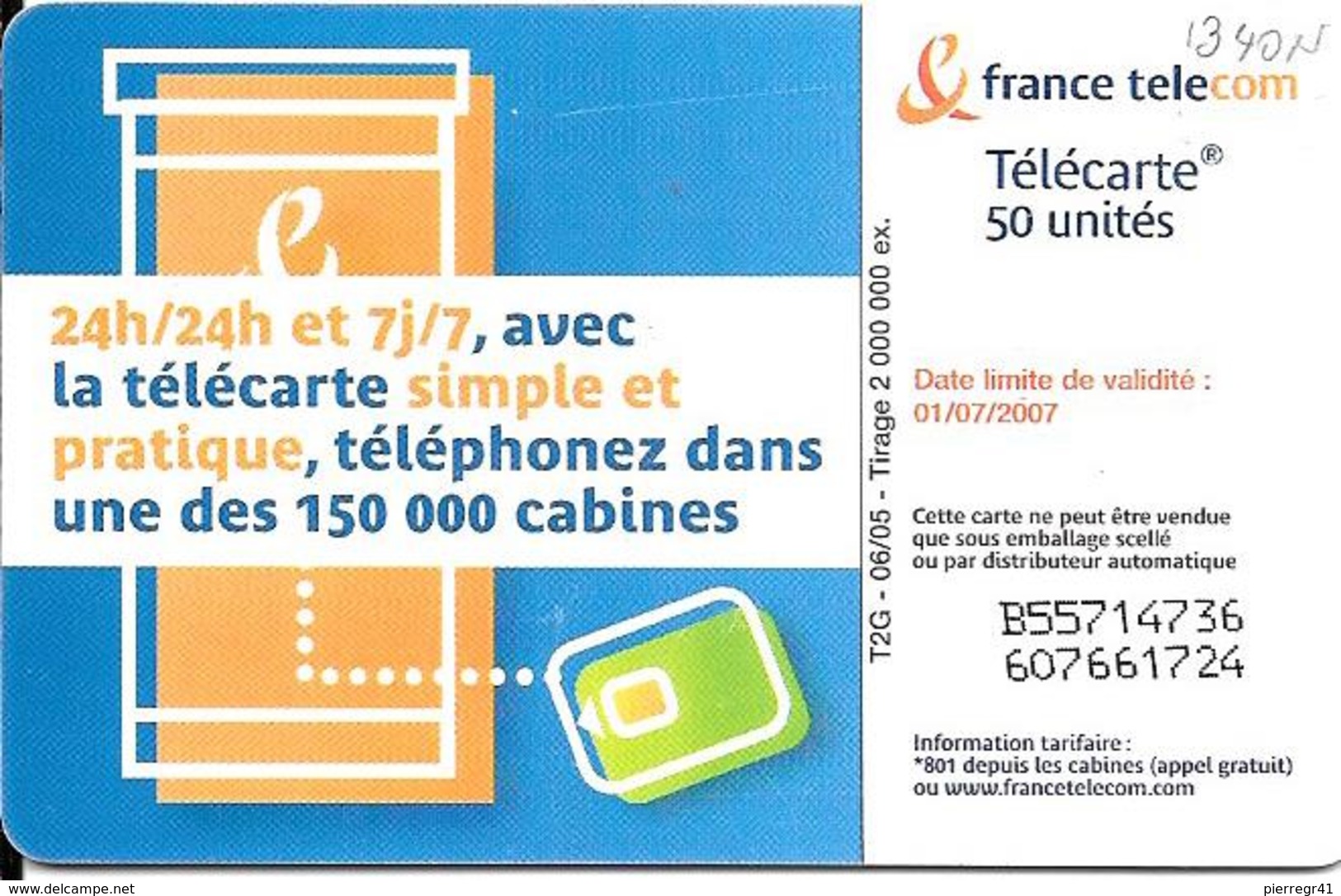 TC-PUBLIC-F1340 N-50U-GEMA-06/05-CABINE GARCON-%364000-UTILISE-TBE- - 2005