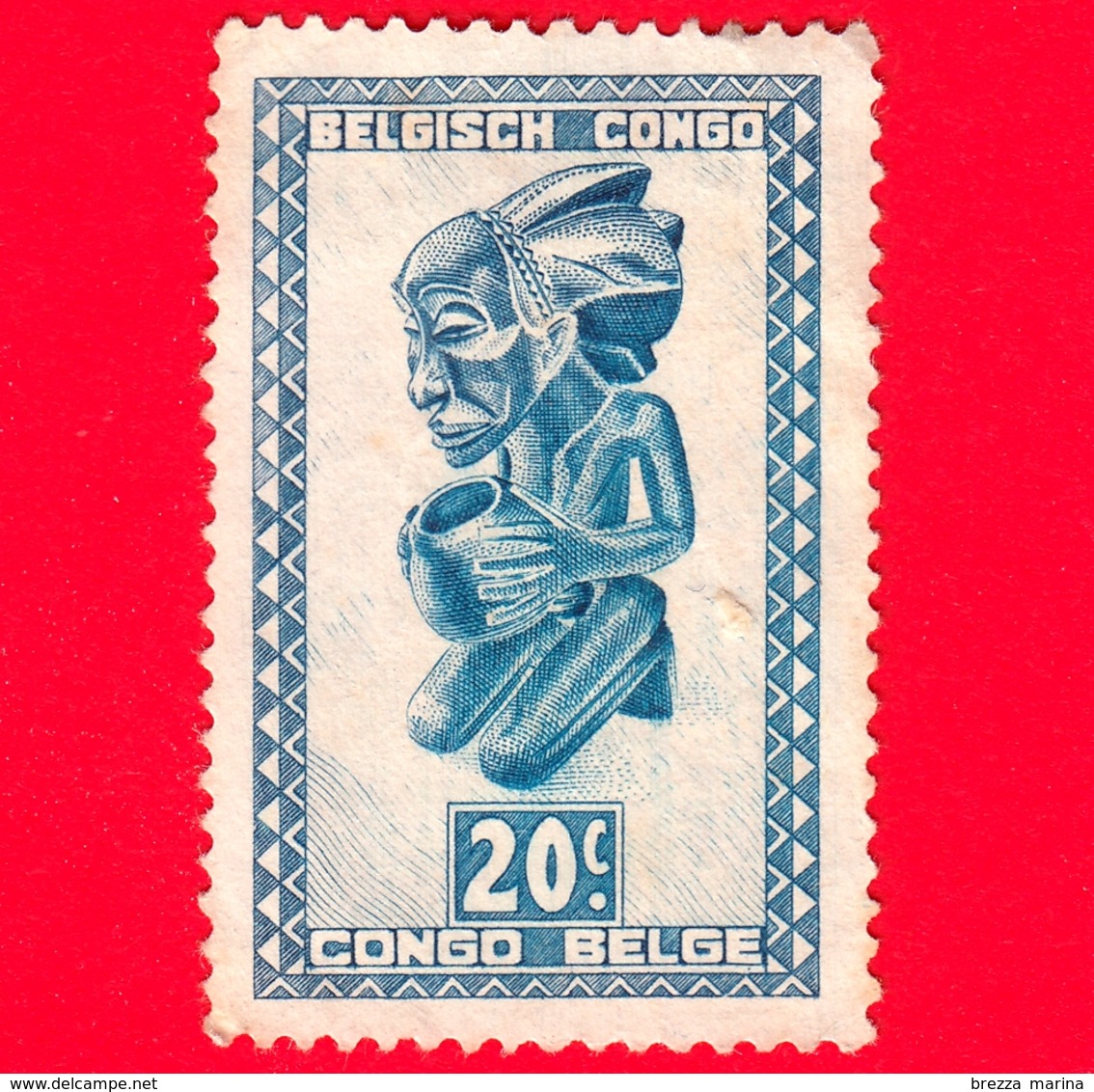 Congo Belga - Usato - 1948 - Figure Scolpite E Maschere - Statua Buangakokoma In Ginocchio - Tribù Baluba -  20 - Nuovi