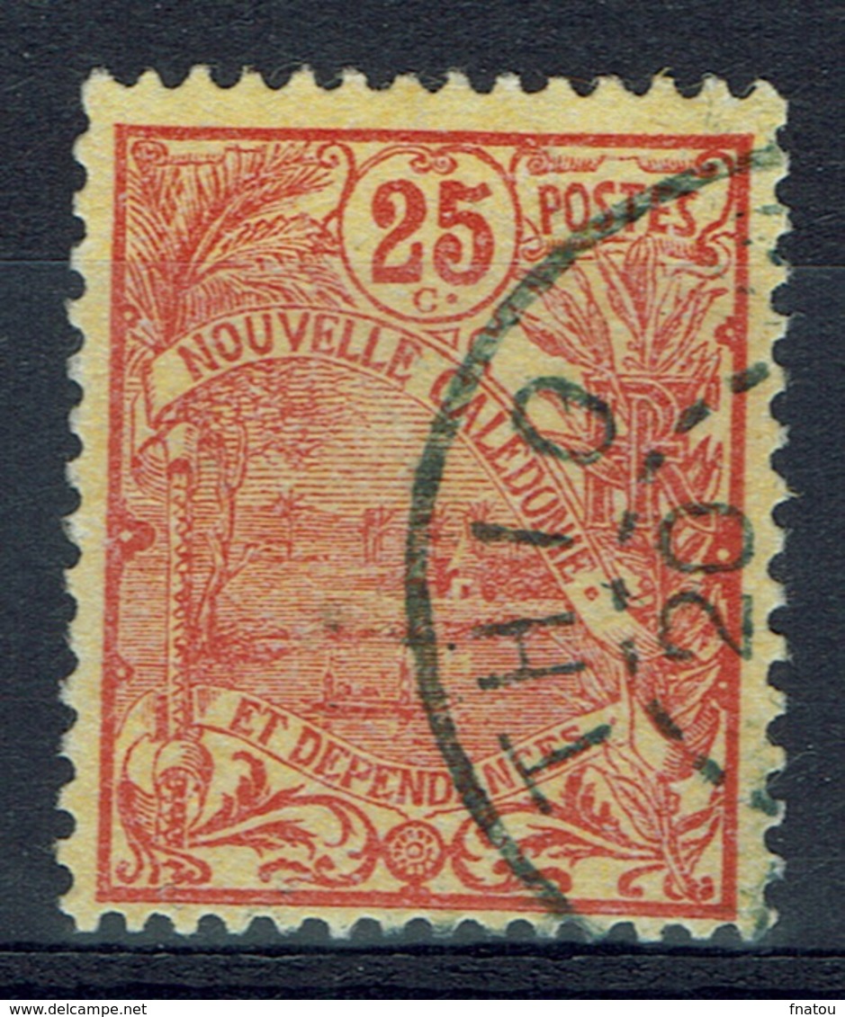 New Caledonia, 25c., Harbour Of Nouméa, 1922, VFU Nice And Scarce Postmark From THIO - Used Stamps