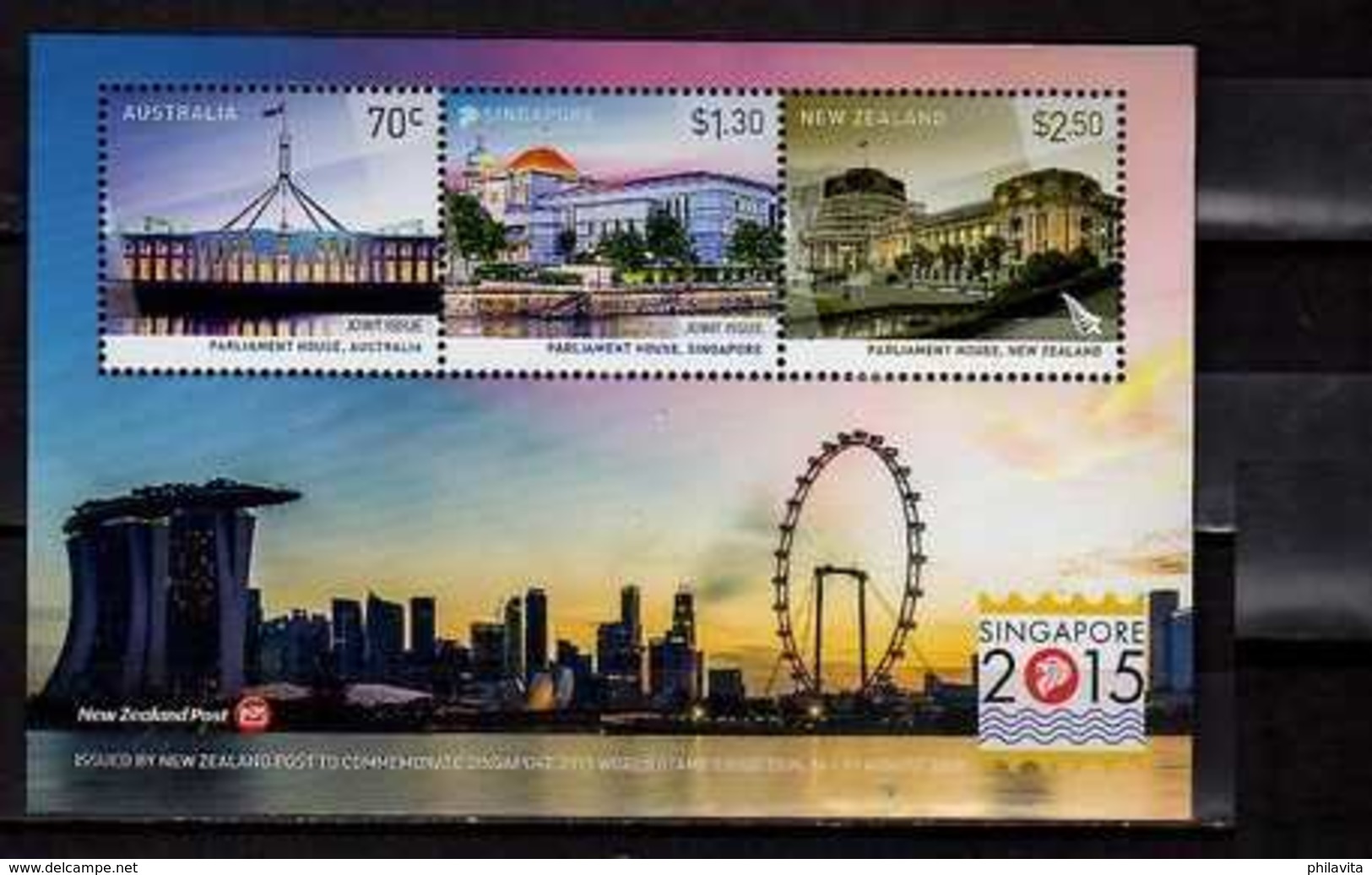 2015 Australia Parlaments - Joint Issue Singapore And N. Zealand Mixed MS Of 3 Administration MNH** MI B 277 - Ungebraucht