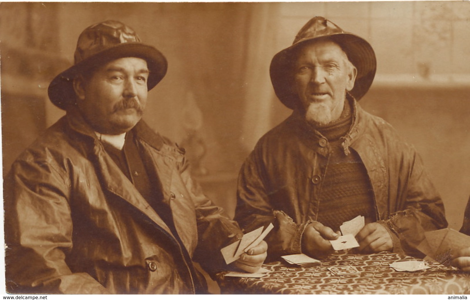 Marins Anglais Jouant Aux Cartes . Sailors Playing Cards Sent From Bognor To Bourges Cher - Cartes à Jouer