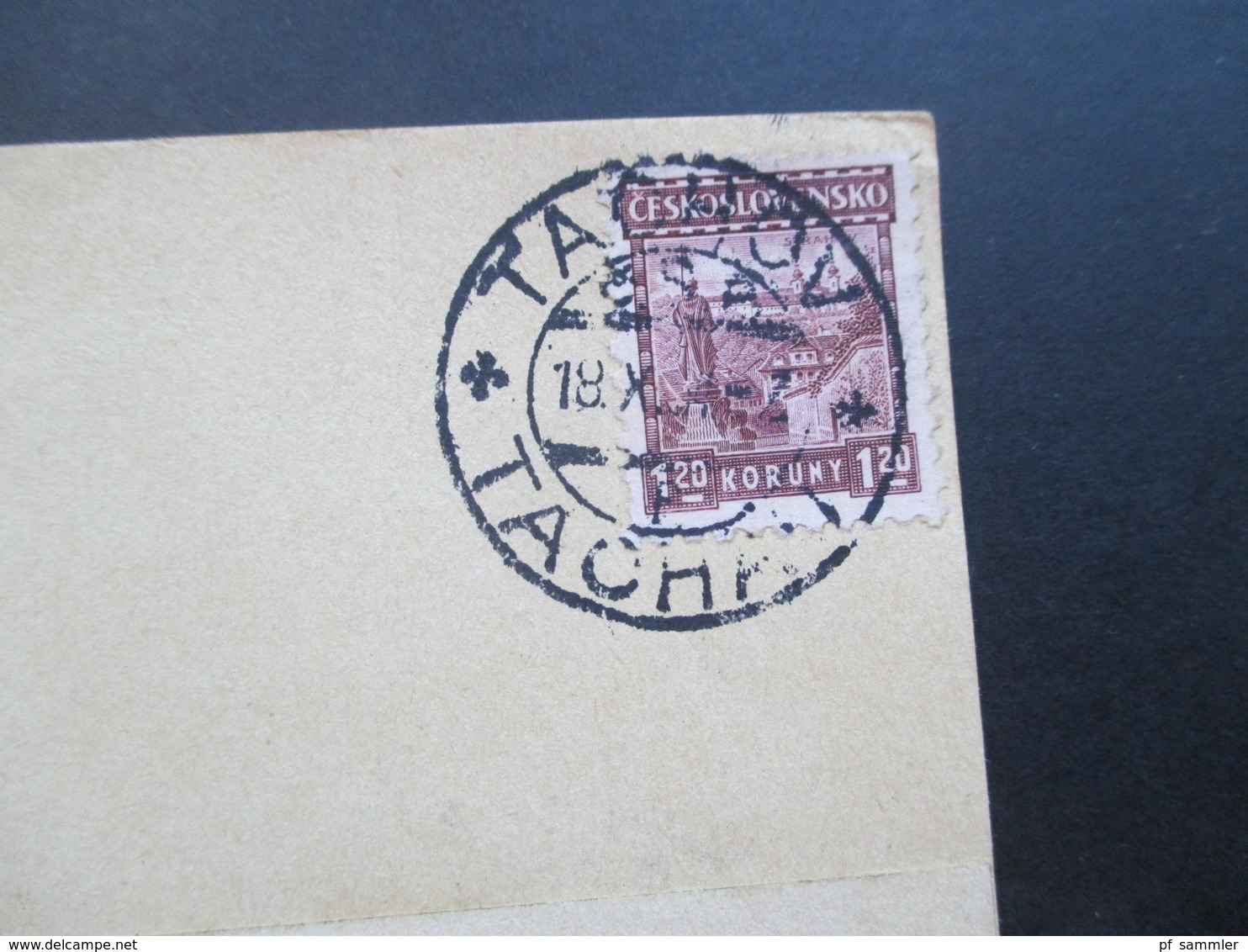 CSSR / Sudetenland 1934 PK Rechtsanwalt Wilhelm Strass Tachau Zweisprachiger Stempel Tachov / Tachau - Cartas & Documentos