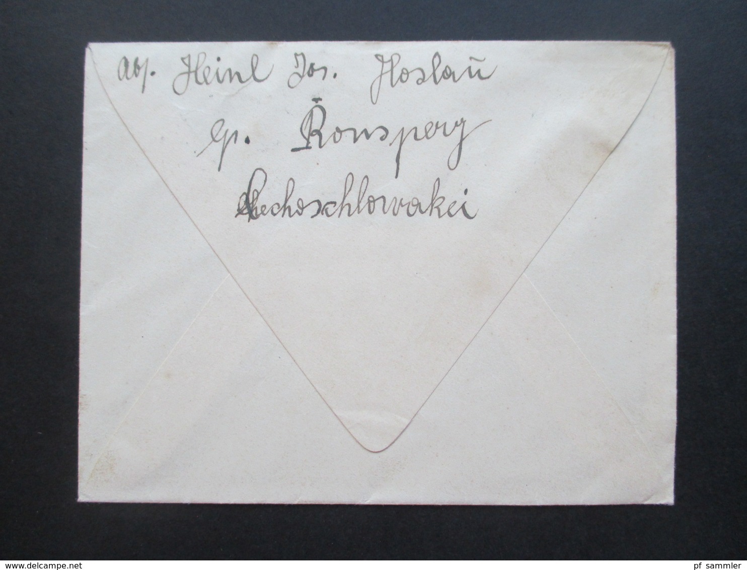 CSSR Böhmen 1925 Beleg Zweisprachiger Stempel Ronsperg / Ronsperc - Brieven En Documenten