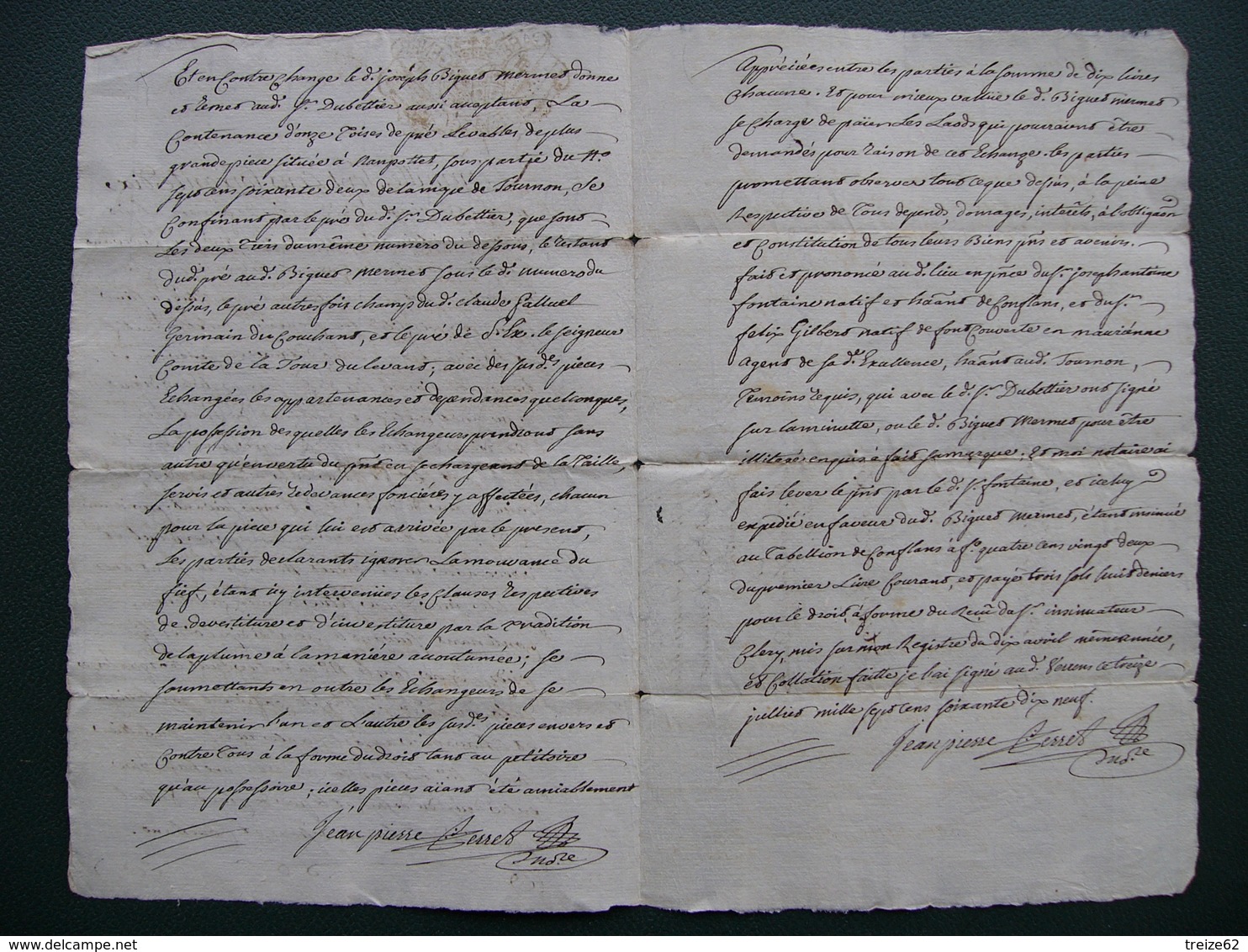 1779 Manuscrit Sur Vélin Généralité SAVOIE Verrens Ugine Cléry Frontenex Belle Calligraphie 4 Pages - Manuskripte