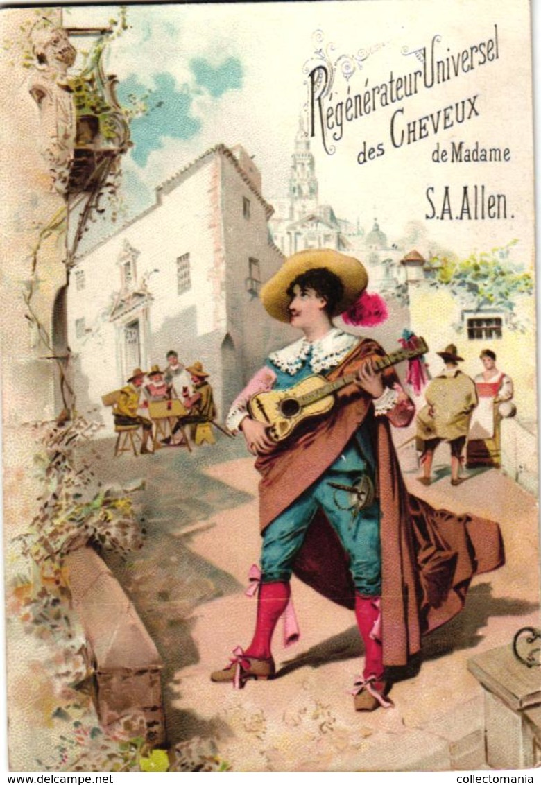 8 Cards Cheveux Hair Madame Allen Régénateur Universel Lithography  pré 1900  Illustr.Champenois