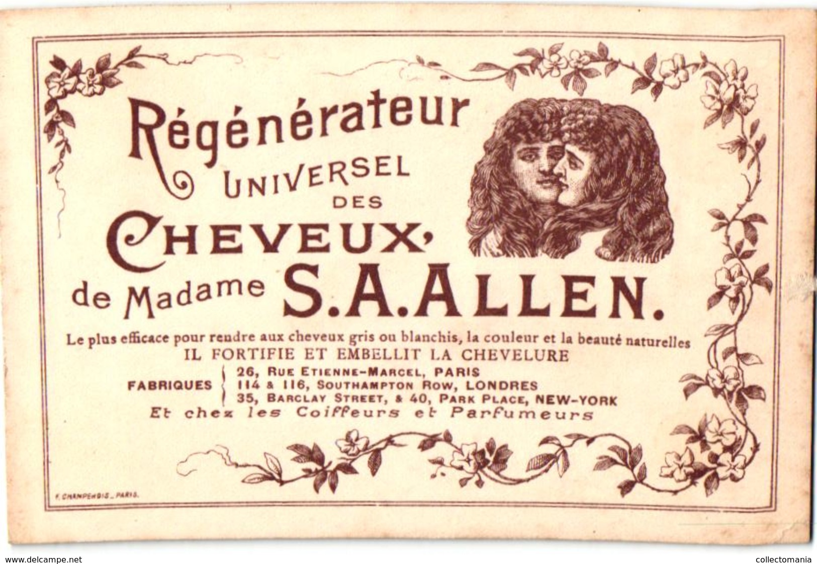 8 Cards Cheveux Hair Madame Allen Régénateur Universel Lithography  pré 1900  Illustr.Champenois