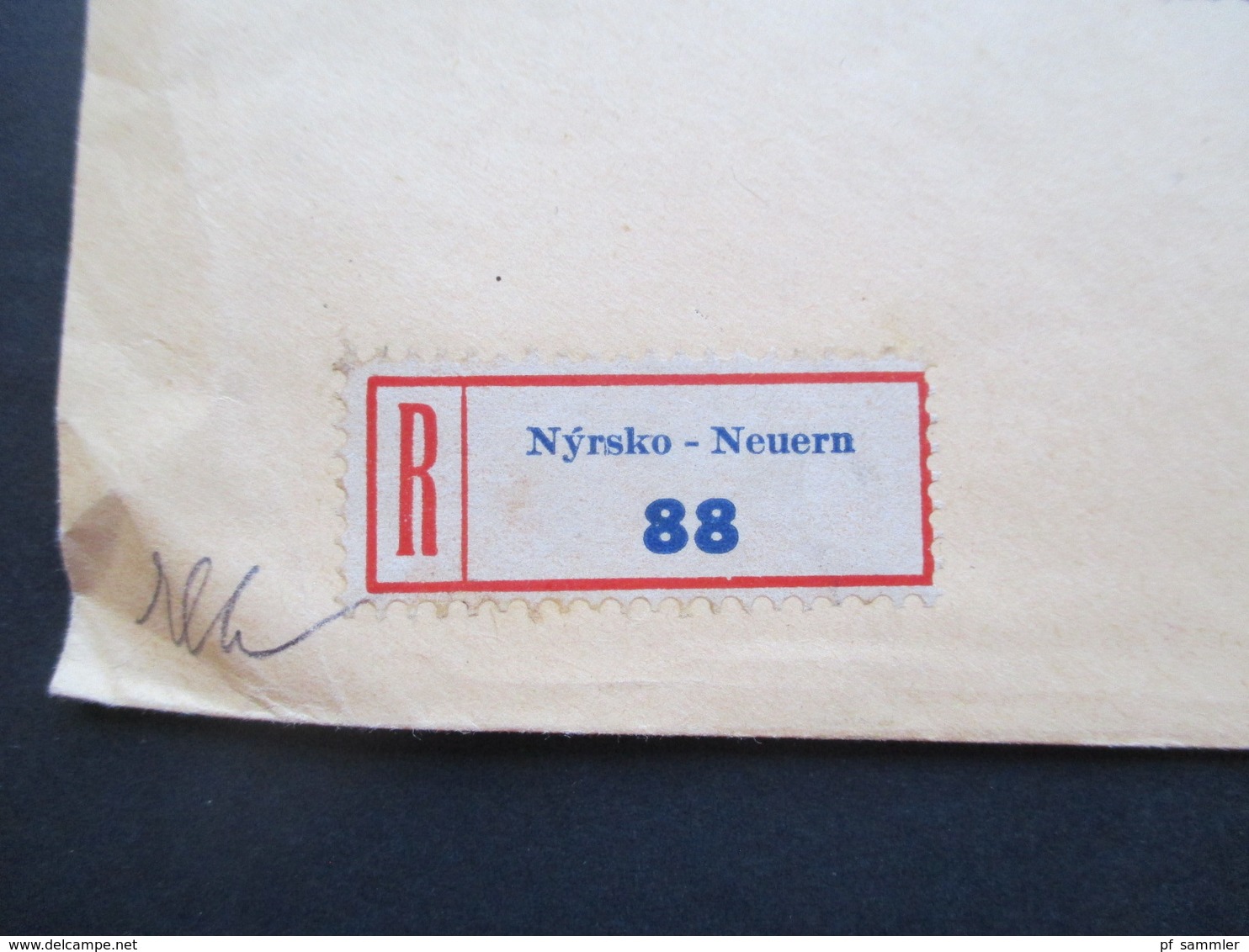 CSSR / Sudetenland 1934 Beleg Advokat Leopold Goldbach Neuern Zweisprachiger Stempel Nyrsko / Neuern Einschreiben!! - Covers & Documents