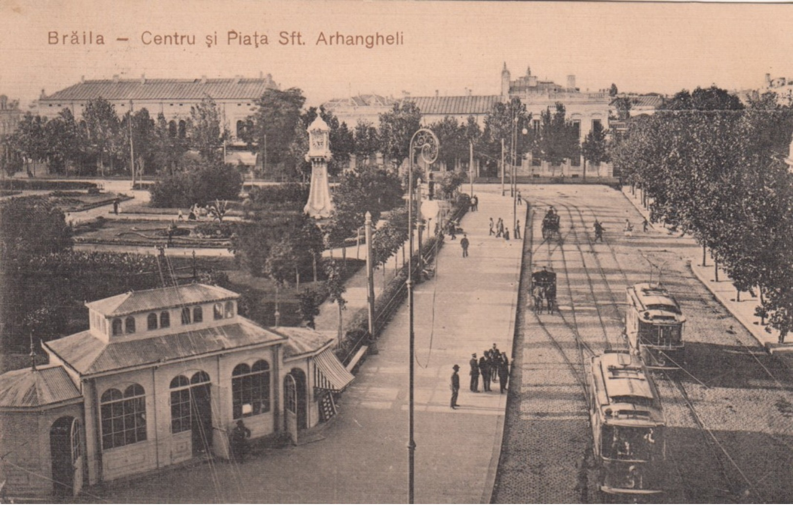 BRAILA , Romania , 1900-10s ; Centru Si Piata Sft. Arhangheli - Romania