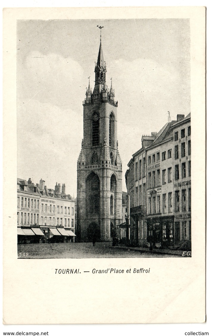 TOURNAI - Grand'Place Et Beffroi - Dos Non Divisé - Tournai