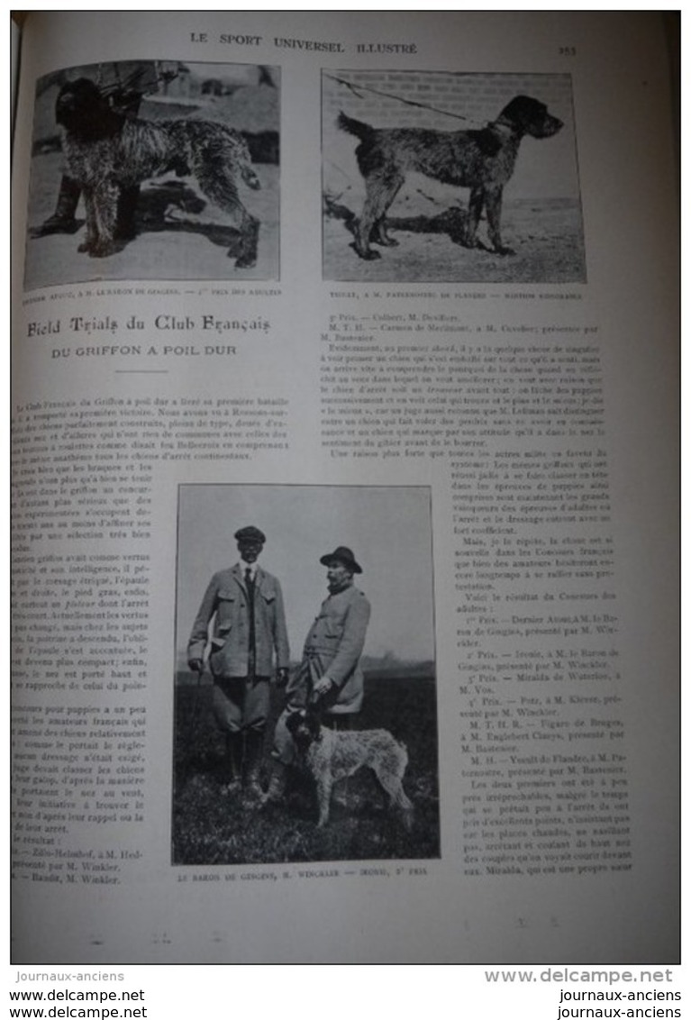 1902 CONCOURS CENTRALE HIPPIQUE GRAND PALAIS - CHEVAL D&acute;ARMES - FIELD TRIALS DU CLUB FRANCAIS GRIFFON A POIL DUR - Riviste - Ante 1900