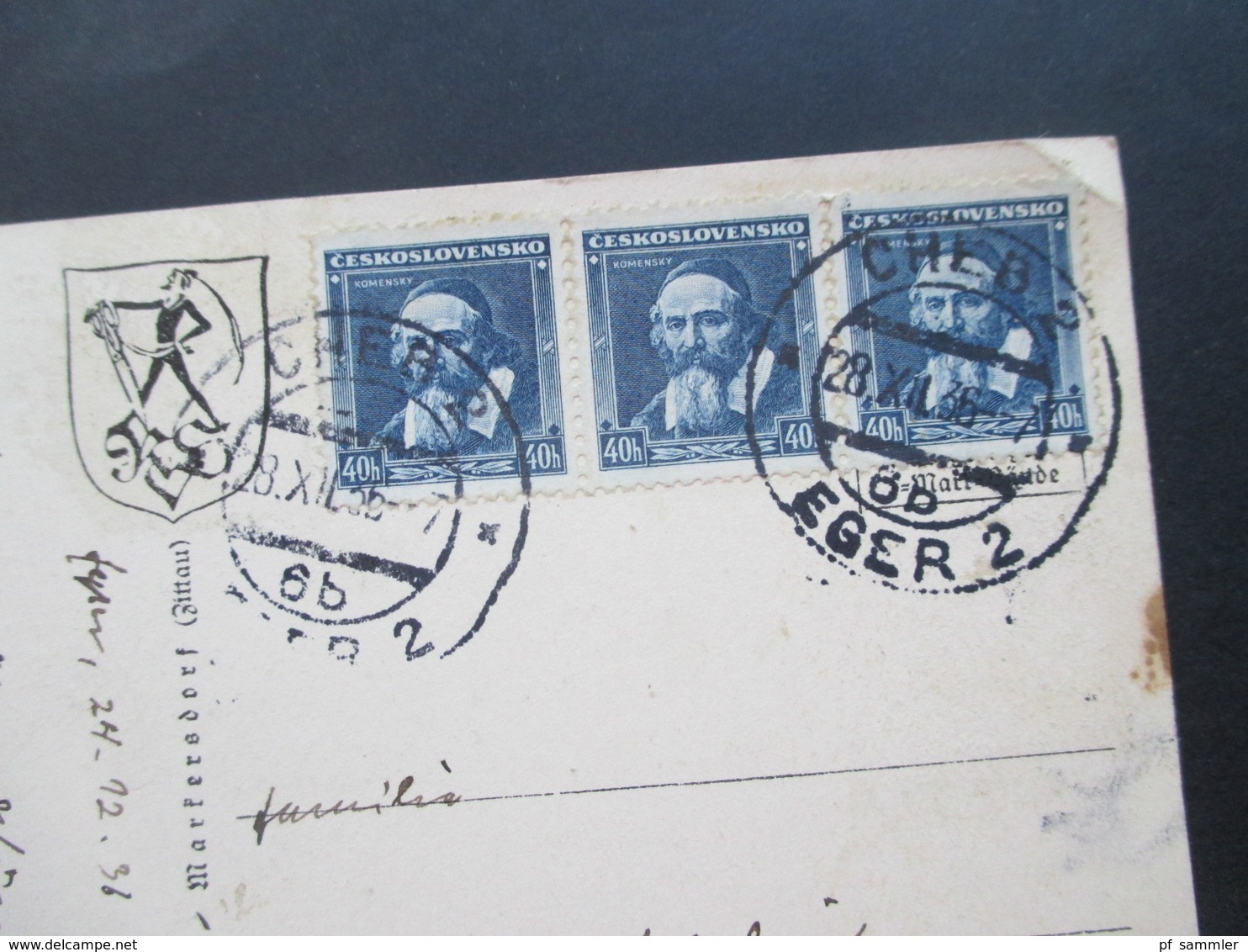 CSSR / Böhmen 1936 AK Rotkehlchen Am Nest F. Baumann Zweisprachiger Stempel Cheb 2 / Eger 2 - Covers & Documents