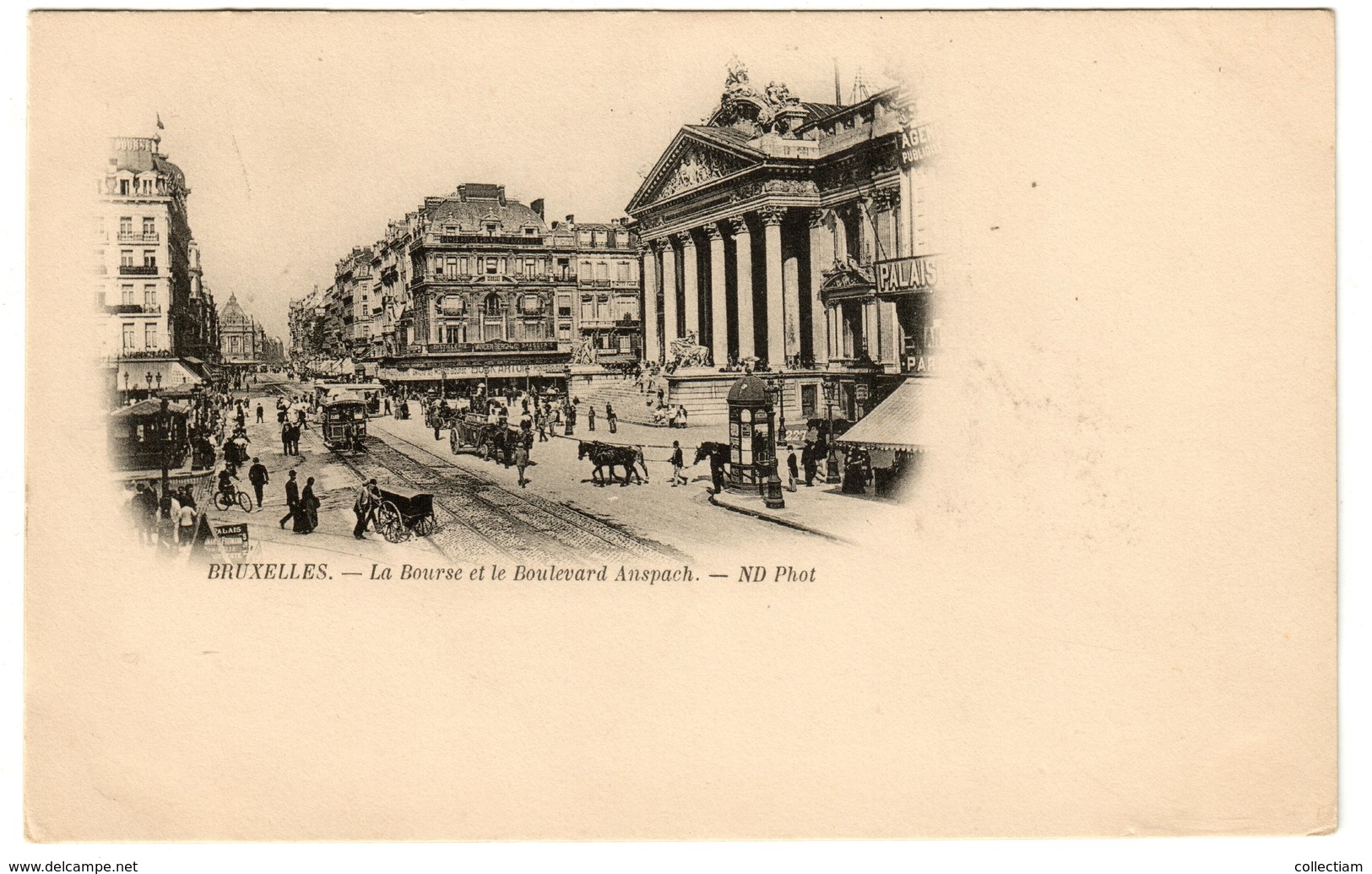 BRUXELLES - La Bourse Et Le Boulevard Anspach - Dos Non Divisé - Avenidas, Bulevares