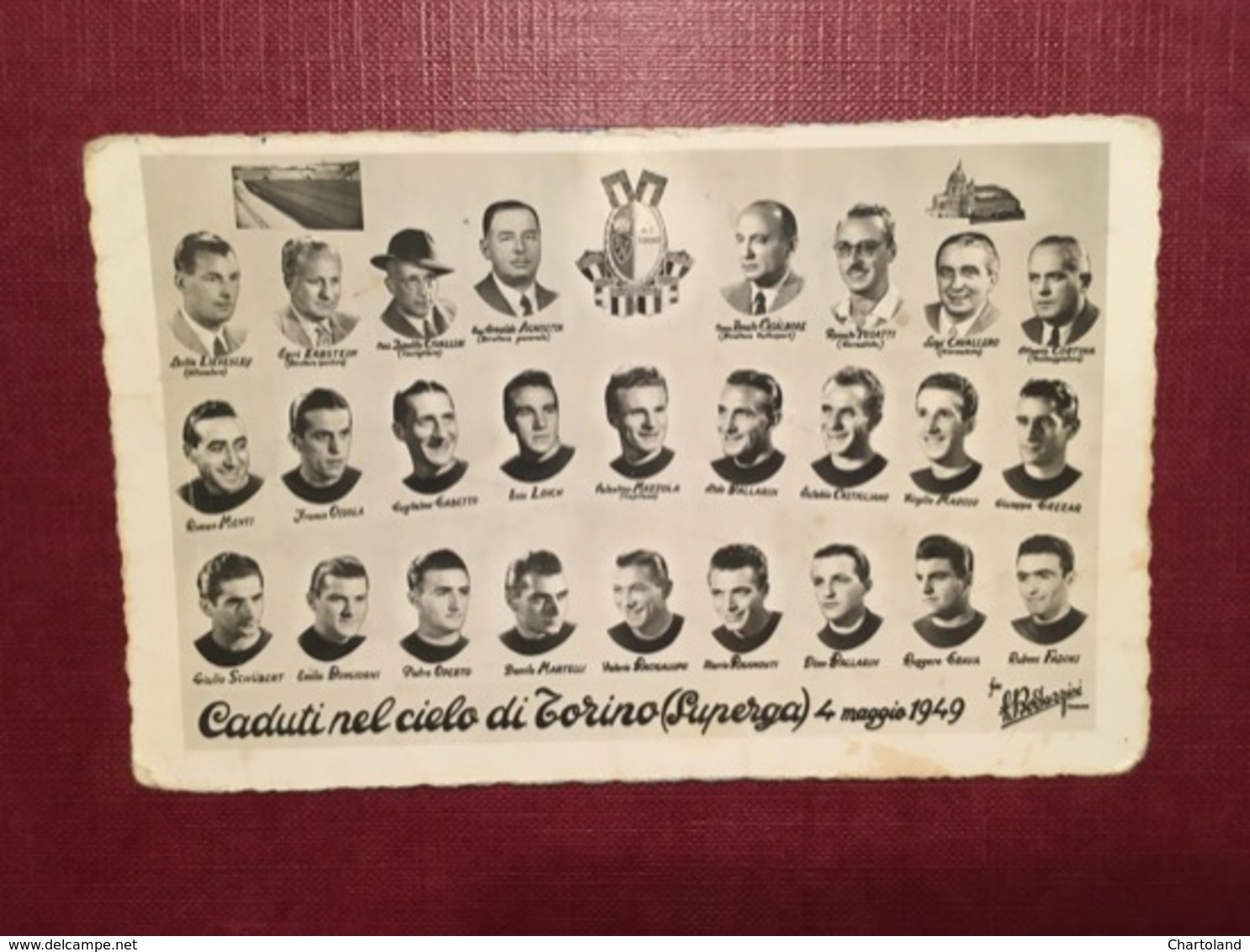 Cartolina Torino Calcio - Caduti Nel Cielo - Superga - 1949 Ca - Non Classificati