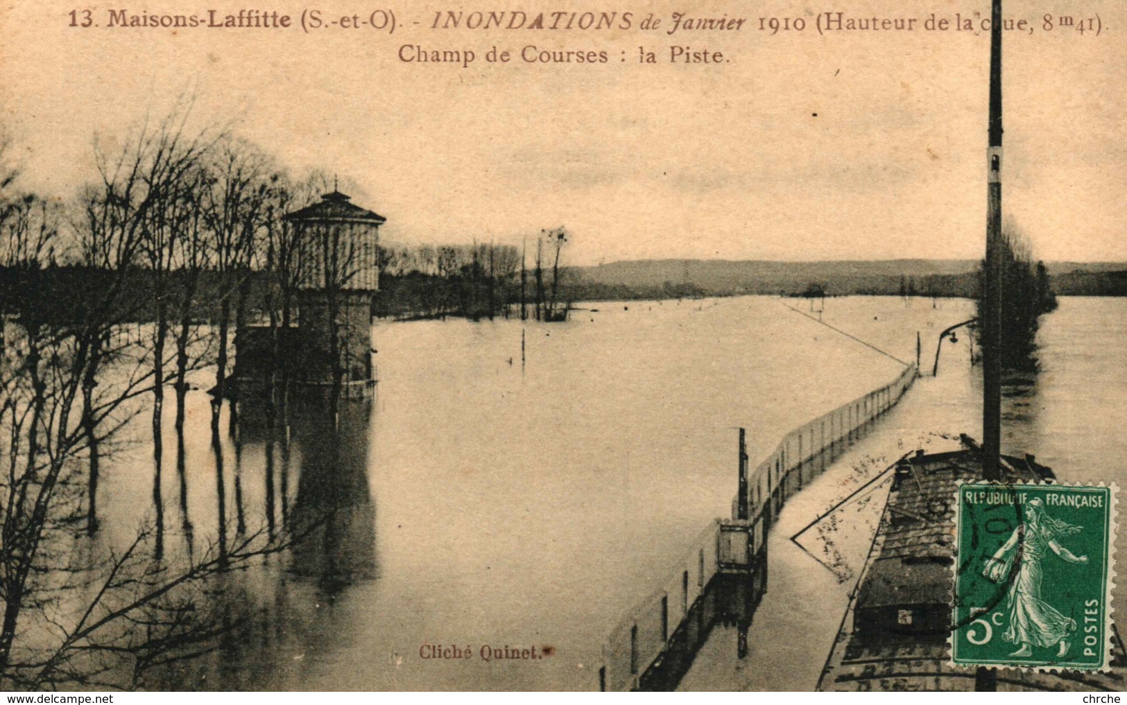 78 - MAISONS LAFFITTE - INONDATIONS De Janvier 1910 - Champ De Courses : La Piste - Maisons-Laffitte