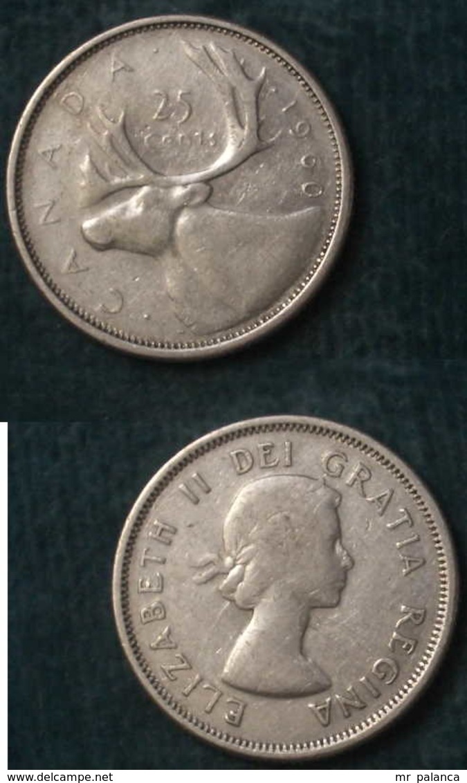 M_p> Canada 25 Cents 1960 In Argento 800 °/oo - Canada