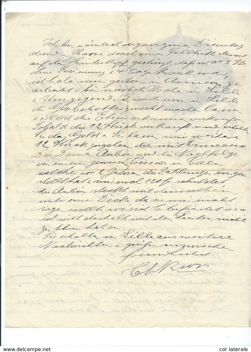 AMIENS BELFORT HÔTEL CARLTON Lettre De 1902 TB 27 X 21 Cm Lion De Belfort 2 Scans - Sport & Turismo