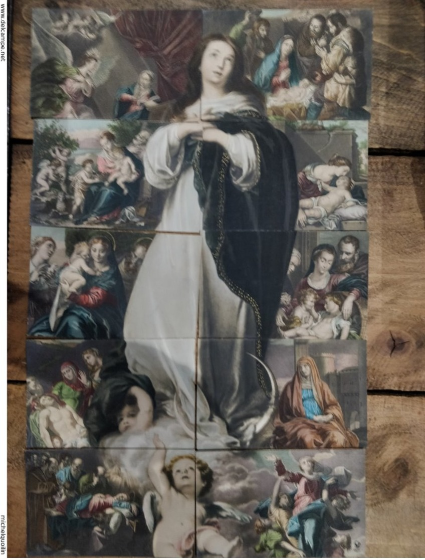 Puzzle. Scène Vierge Marie. 10 Cartes, Toutes Scannées - Virgen Mary & Madonnas