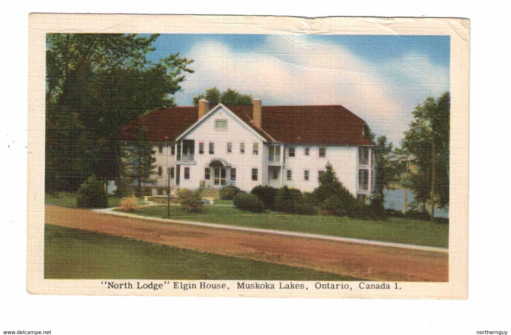 MUSKOKA, Ontario, Canada,  "North Lodge", Elgin House, Lake Joseph, 1949 WB Bain Postcard - Muskoka