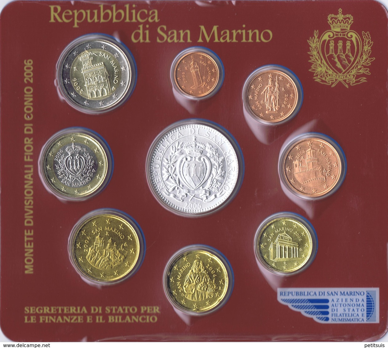 San Marino Euro Coins Set 2006 - San Marino