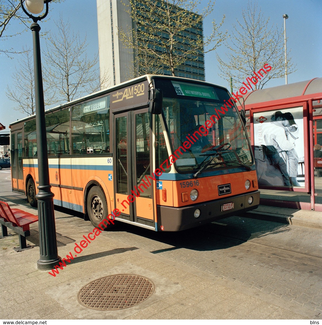 Bus Antwerpen-Duffel In April 1990 - Photo 15x15cm - Rooseveltplaats Antwerpen Van Hool AM500 - Automobiles