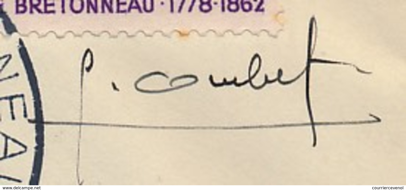 Enveloppe Scotem - 0,50 BRETONNEAU Oblit Illustrée Tours 1962 Signée P. COMBET - Briefe U. Dokumente