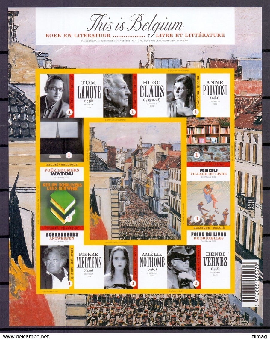 Blok 175 This Is Belgium Boek En Literatuur Ongetand 2009 - Autres & Non Classés