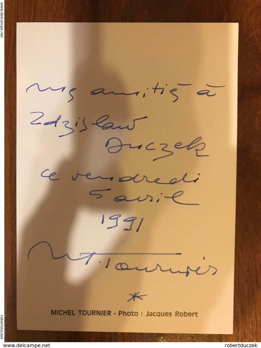 Michel Tournier Writer Photo Autograph Hand Signed Authentic 10 X 15 Cm - Dédicacées