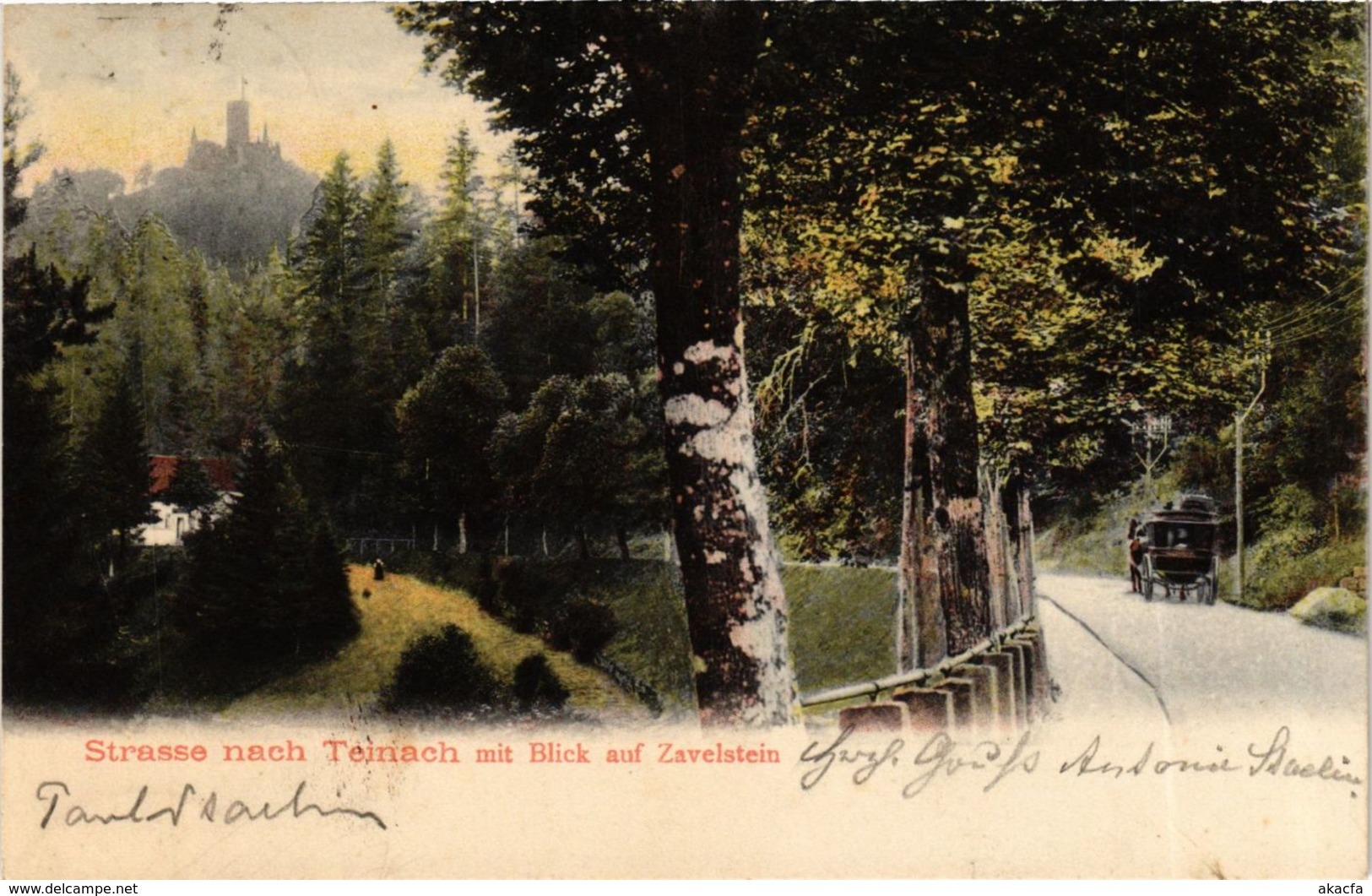 CPA AK Bad Teinach Strasse Nach Teinach M Blick Auf Zavelstein GERMANY (937028) - Bad Teinach