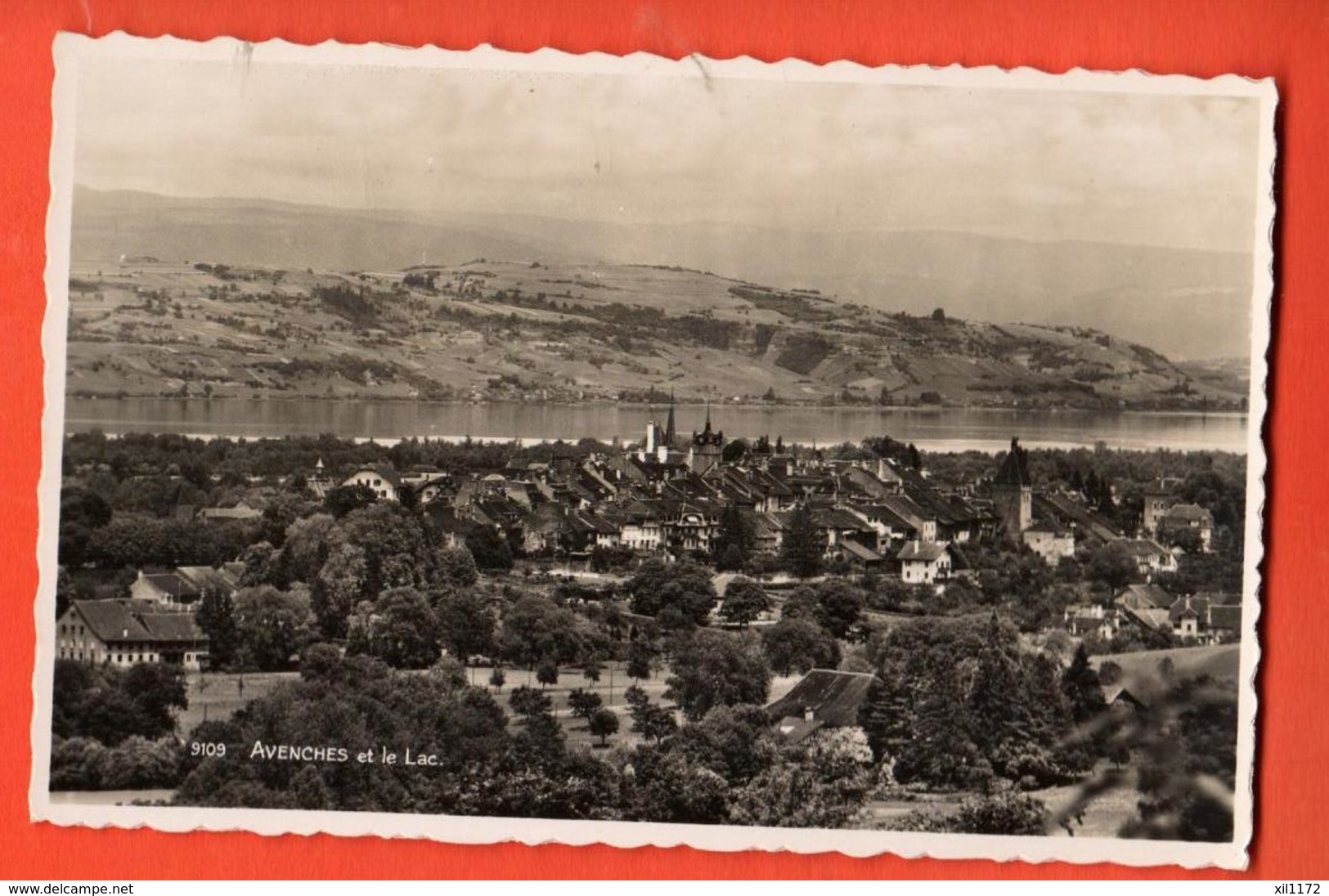 KAL-39 Avenches Et Le Lac . Visa Censure ACF 1939. Non Circulé Perrochet 9109 - Autres & Non Classés