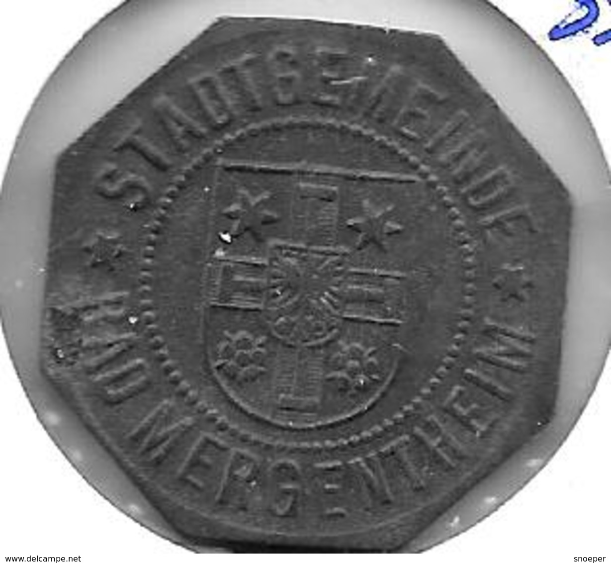 *notgeld  Mergentheim 10  Pfennig 1918 Zn  330.6 - Otros & Sin Clasificación